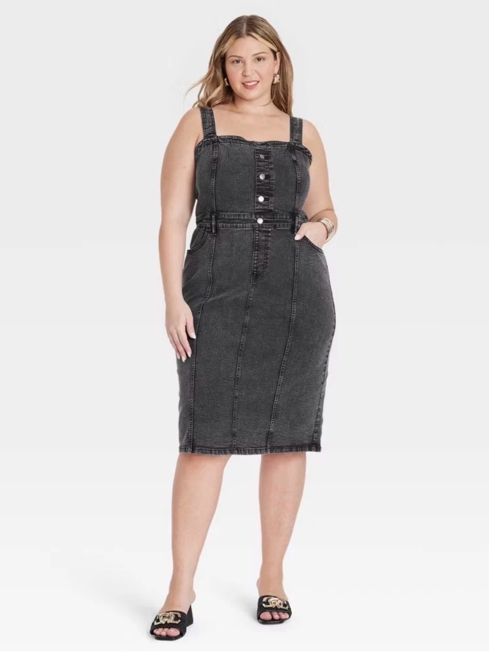 Ava & Viv Women's Denim Dress - 2X